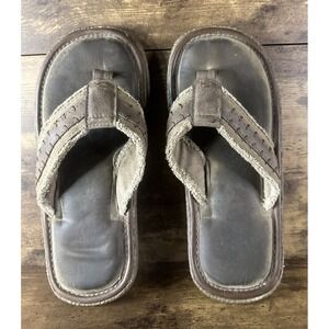 BLUE FIN Brown Comfort Memory  Foam FLIP FLOP SANDAL Size 7 Fast & Safe Shipping
